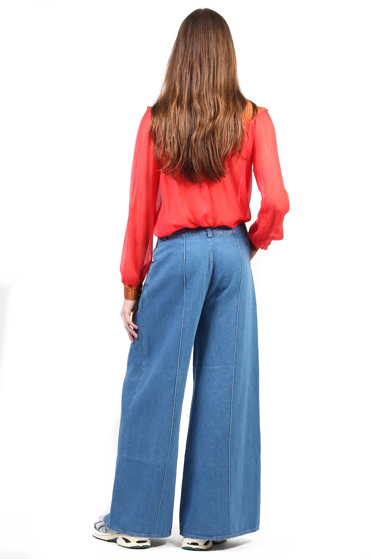 CAMISA BIANCA TRANSPARENTE VERMELHA