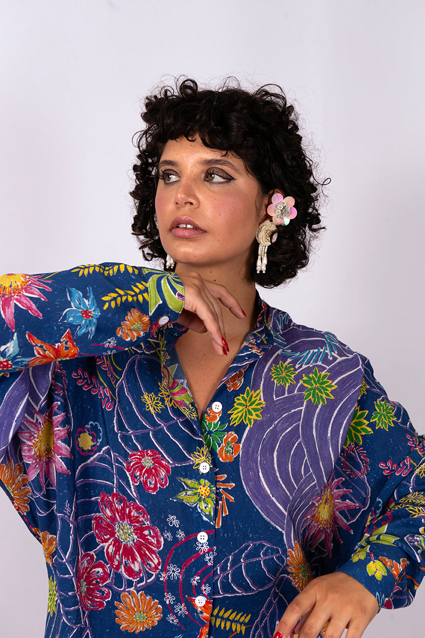 CAMISA FE SEDA ESTAMPADA