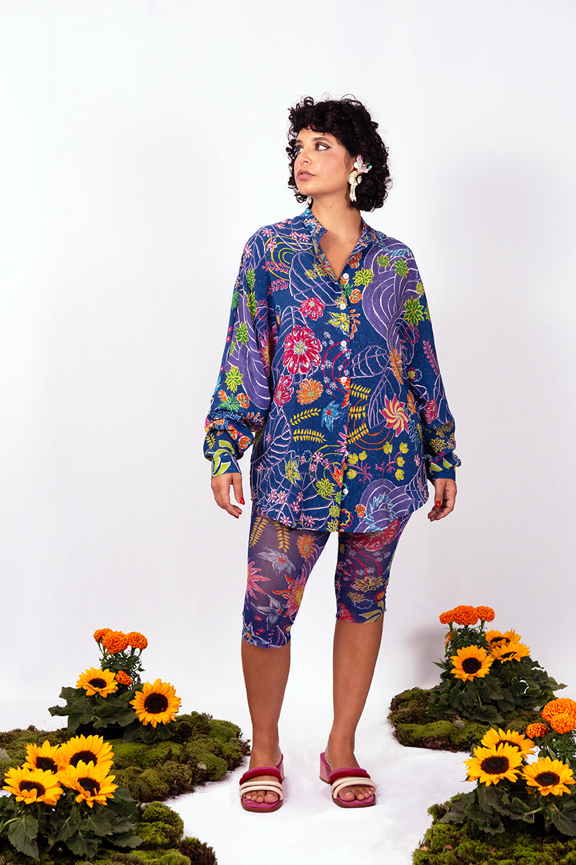 CAMISA FE SEDA ESTAMPADA