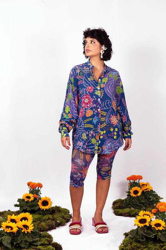 CAMISA FE SEDA ESTAMPADA