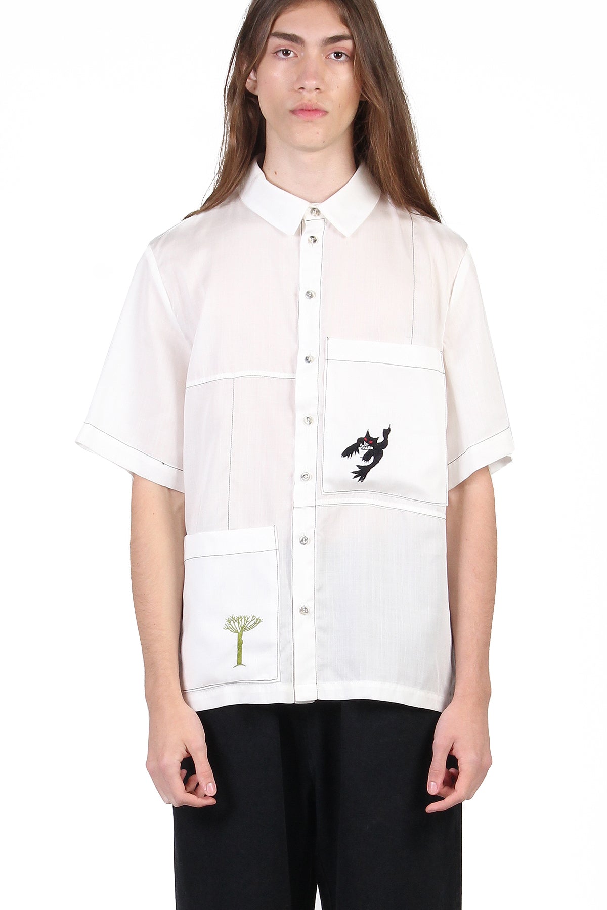 CAMISA LOBISOMEM BRANCO MANGA CURTA
