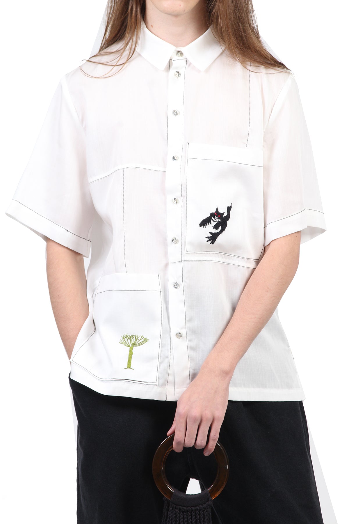 CAMISA LOBISOMEM BRANCO MANGA CURTA