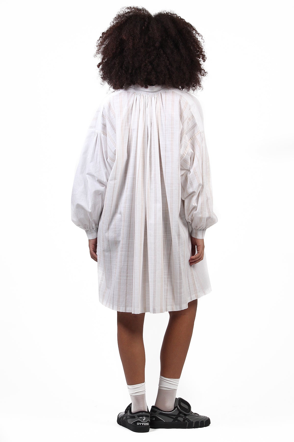 VESTIDO CHEMISE CAMPONESA CURTO SÉRIE LISTRADOS