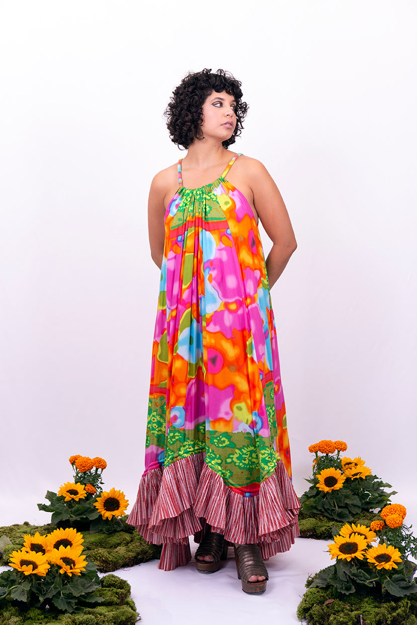 VESTIDO ESPIRAL ESTAMPA VINTAGE