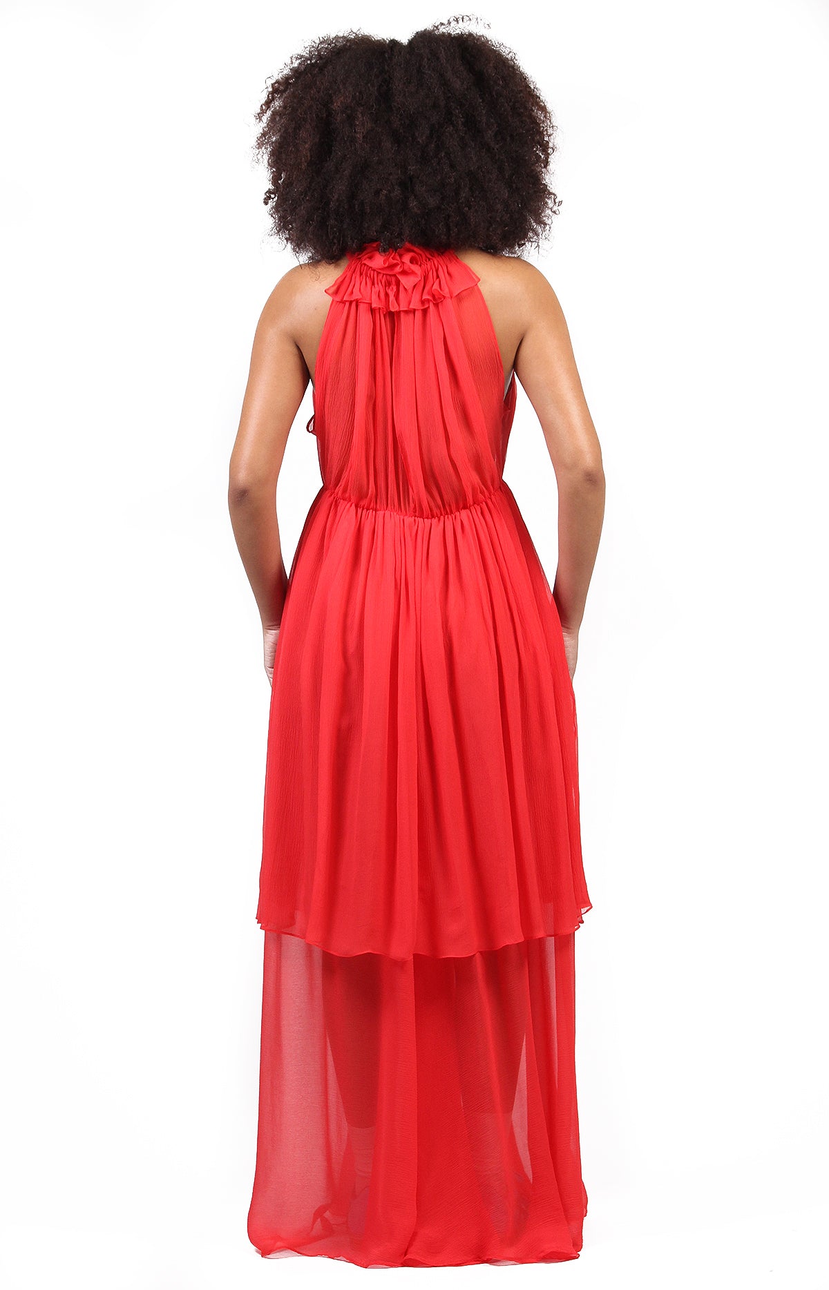 MACACÃO PANTALONA DE SEDA VERMELHO