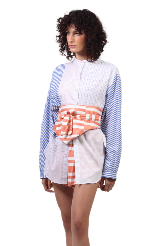 CAMISA FE MANGA MORCEGO LISTRADO